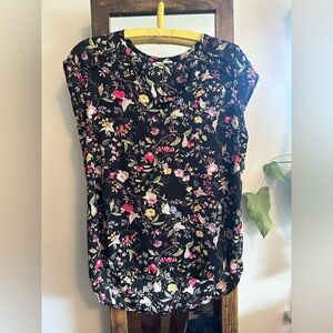 Pleione black floral dress top